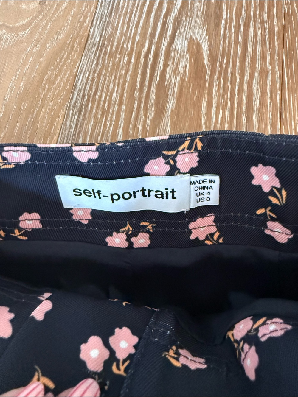 Self-portrait ditsy floral canvas black floral wide leg pants - Picture 3 of 6